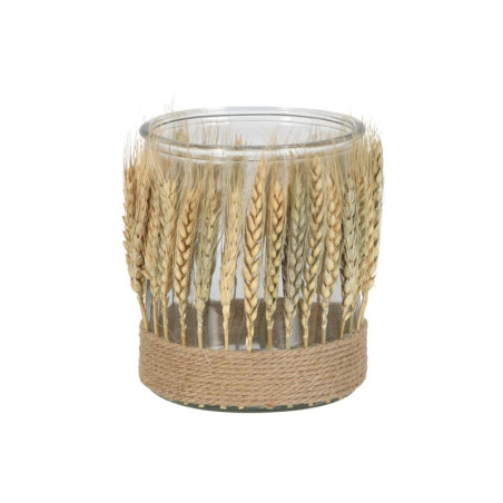 Photophore en verre D. 10cm - Epi de blé - Grossiste décoration