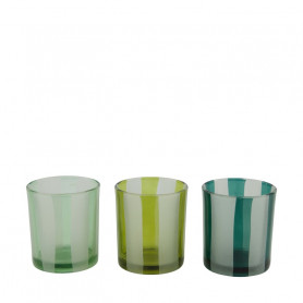 Photophore en verre (assortiment de 3 couleurs) - Caliora - Grossiste décoration