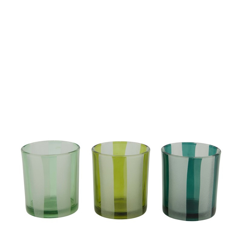 Photophore en verre (assortiment de 3 couleurs) - Caliora - Grossiste décoration