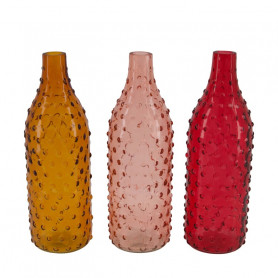 Vase soliflore en verre (assortiment 3 couleurs) - Zestia - Grossiste verrerie