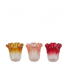 Photophore en verre D. 11cm (assortiment 3 couleurs) - Sunkiss - Fournissseur décoration