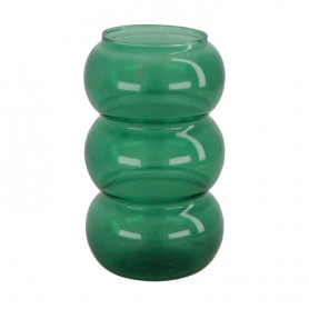 Vase en verre à étage vert - Glowee - Grossiste verrerie
