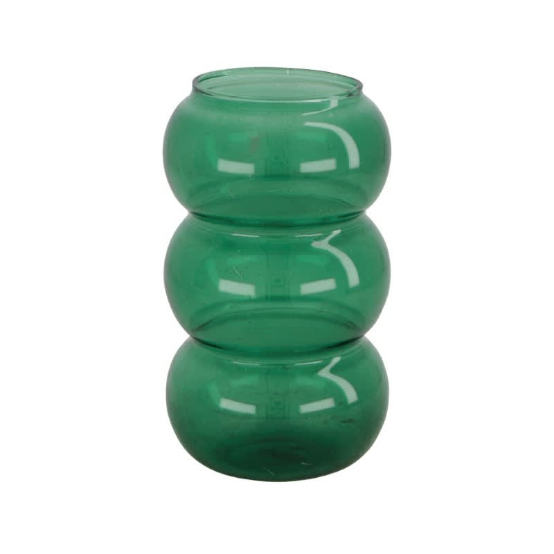 Vase en verre à étage vert - Glowee - Grossiste verrerie Vase en verre à étage vert - Glowee - Grossiste verrerie