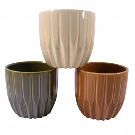 Cache-pot céramique (assortiment 3 couleurs) - Flocina - Grossiste contenants plantes