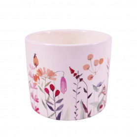 Cache-pot cylindre fleuri 2 tailles - Erublé - Fournisseur contenants fleuristes