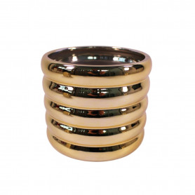 Cache-pot en céramique doré 2 tailles - Enchantel - Grossiste contenants Noël