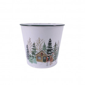 Cache-pot en zinc décoré 2 tailles - Nevalis - Grossiste contenants fleuristes