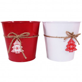 Cache-pot pampille sapin (assortiment 2 couleurs) 2 tailles - Rudolyn - Grossiste contenants