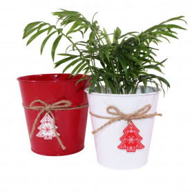 Cache-pot pampille sapin (assortiment 2 couleurs) 2 tailles - Rudolyn - Grossiste contenants