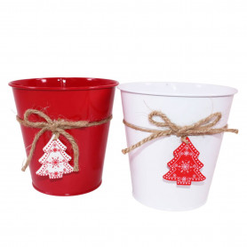 Cache-pot pampille sapin (assortiment 2 couleurs) 2 tailles - Rudolyn - Grossiste contenants