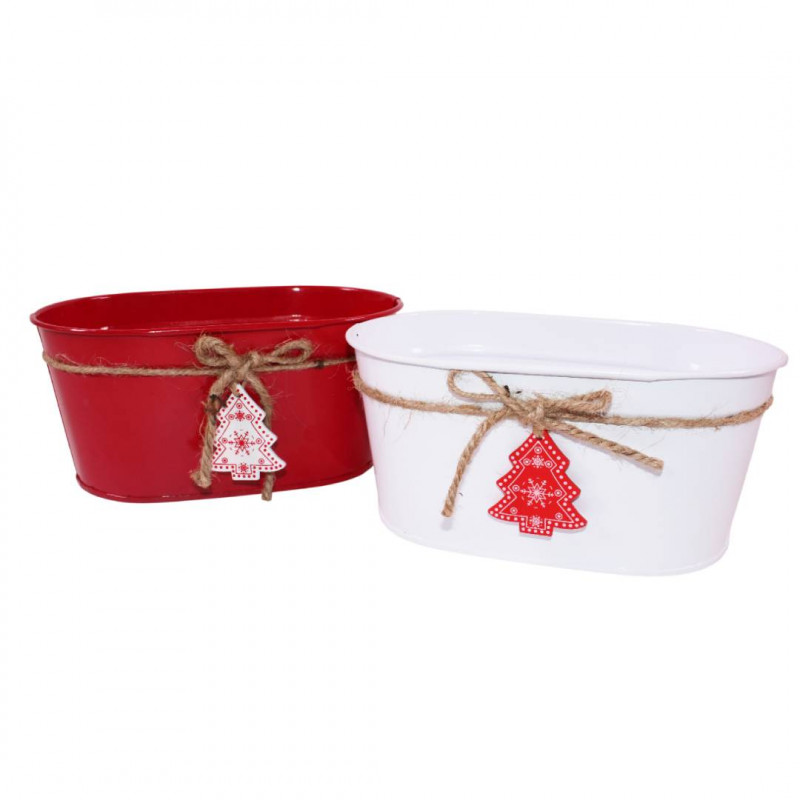 Jardinière pampille sapin (assortiment 2 couleurs) - Rudolyn - Grossiste contenants