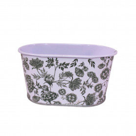 Jardinière en zinc fleurs - All over - Grossiste contenants compositions