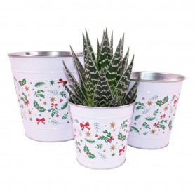 Cache-pot en zinc 3 tailles - Féérine - Grossiste contenant métal