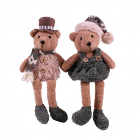 Ourson en peluche H. 36cm (assortiment Mr et Mme) - Doudou - Grossiste nounours