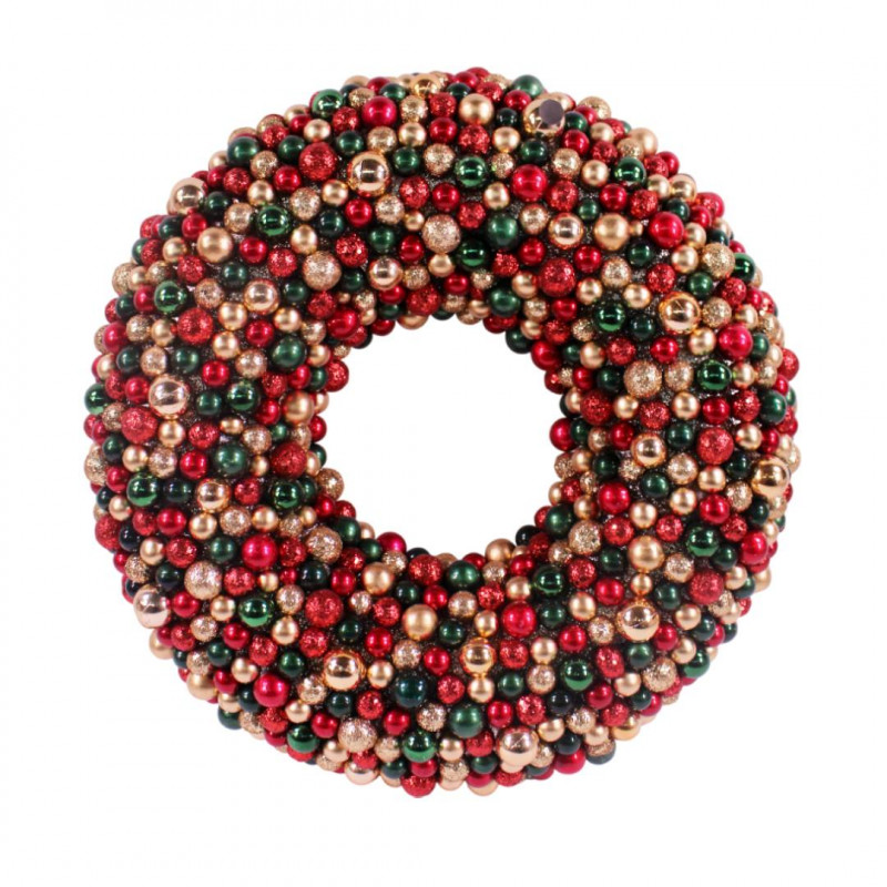 Couronne boules de Noël D. 50cm - Scintille - Fournisseur décorations Noël