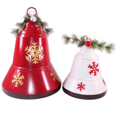 Ensemble de 2 cloches en métal - Flocony - Grossiste décoration Noël