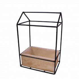 Jardinière en bois avec structure métal 2 tailles - Rennea - Grossiste fleuristes