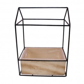 Jardinière en bois avec structure métal 2 tailles - Rennea - Grossiste fleuristes