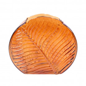 Vase rond structuré feuille 2 tailles - Brumelle - Grossiste pour bouquet de fleurs