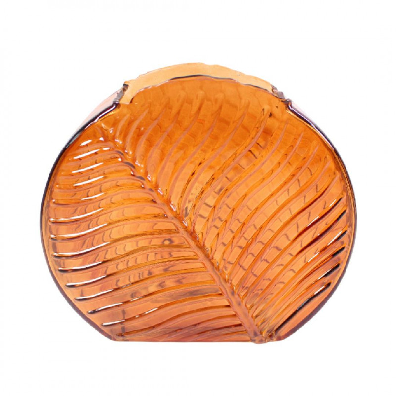 Vase rond structuré feuille 2 tailles - Brumelle - Grossiste pour bouquet de fleurs