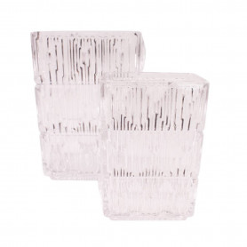 Vase rectangle en verre 2 tailles - Glacine - Grossiste verrerie