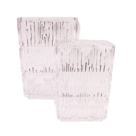 Vase rectangle en verre 2 tailles - Glacine - Grossiste verrerie