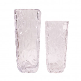 Vase carré aspect origami 2 tailles - Vitrafolia - Grossiste verrerie