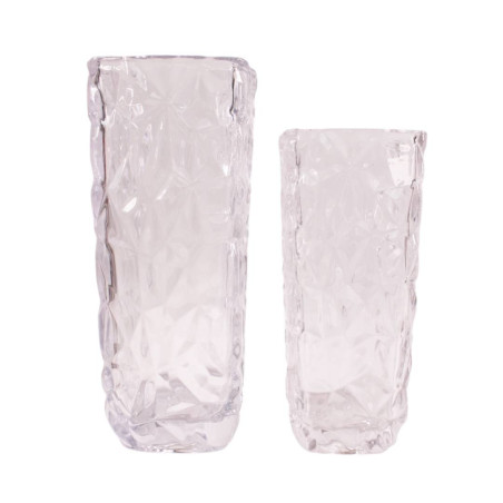 Vase carré aspect origami 2 tailles - Vitrafolia - Grossiste verrerie