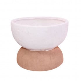 Cache-pot bicolore en terre cuite 2 tailles - Bradia - Contenant grossiste
