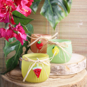 Photophore fruit (assortiment 3 couleurs) - Sorbet - Grossiste décoration - Grossiste verrerie fleuriste