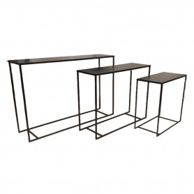 Sellette rectangle en métal noir - Grossiste en décoration événementiel