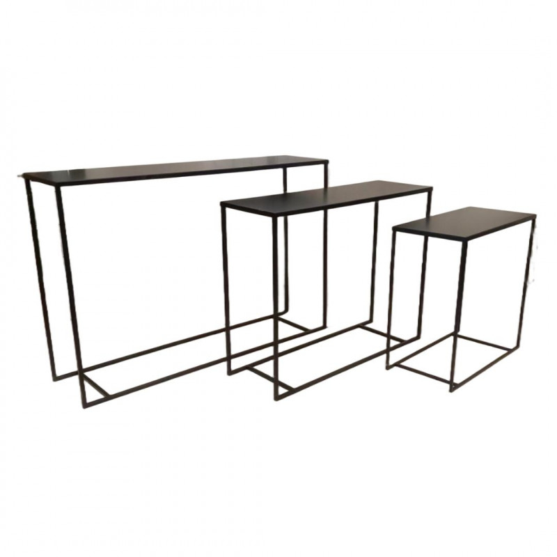 Sellette rectangle en métal noir - Grossiste en décoration événementiel