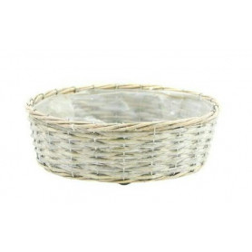 Corbeille en osier blanc - Grossiste fleuriste