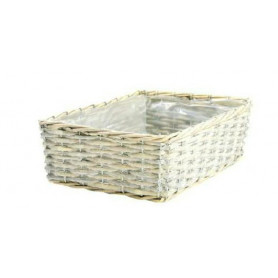 Corbeille en osier blanc - Grossiste fleuriste