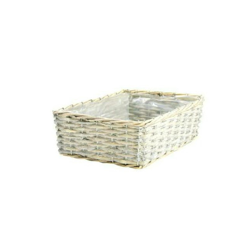 Corbeille en osier blanc - Grossiste fleuriste