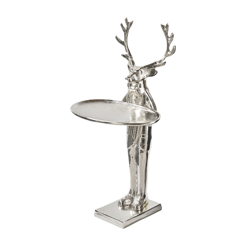Plateau décoration cerf argent - Grossiste pour professionnels de la déco