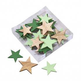 Boite de 120 étoiles en bois - Fournisseur de décorations pour Noël