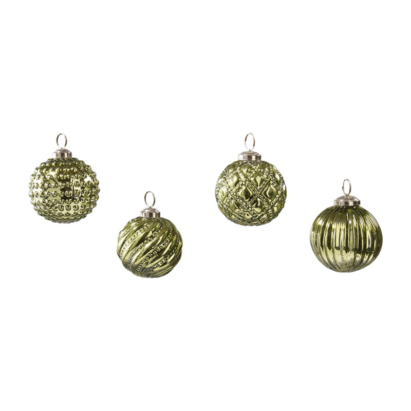 Boite de 4 boules de Noël - Grossiste décoration pour sapin