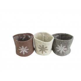Sachet de 3 cache-pots en tissus - Grossiste fleuristes