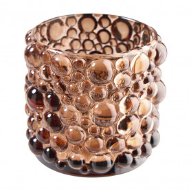 Photophore bulles marron - Grossiste verrerie déco