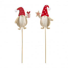 Paquet de 8 pics père Noël lutin - Grossiste pour fleuriste