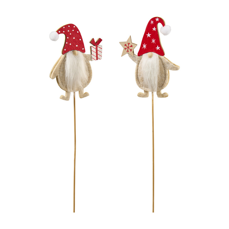 Paquet de 8 pics père Noël lutin - Grossiste pour fleuriste