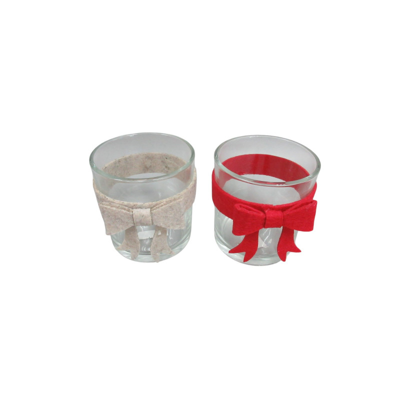 Boite de 4 photophores en verre - Grossiste en bougies