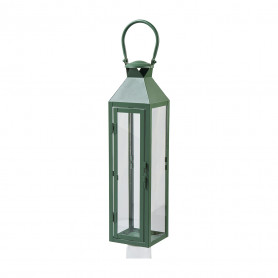 Lanterne en métal vert H. 45cm - Grossiste en déco
