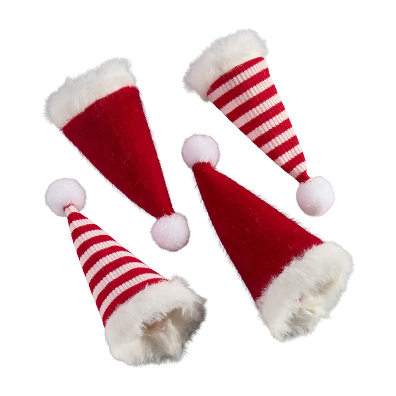 Boite de 8 bonnets de Noël - Grossiste en décoration Boite de 8 bonnets de Noël - Grossiste en décoration