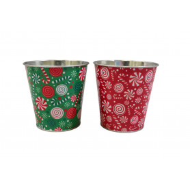 Cache-pot en zinc à motif - Grossiste fleuristes