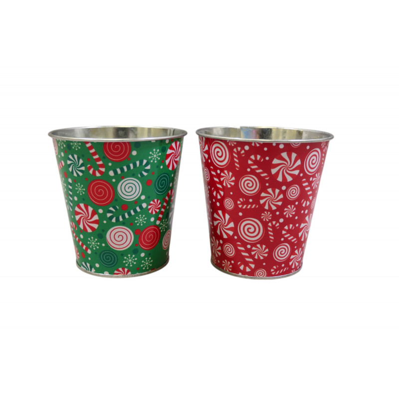 Cache-pot en zinc à motif - Grossiste fleuristes