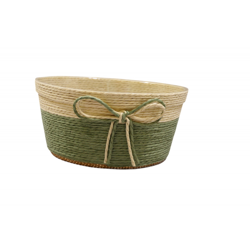 Paquet de 4 coupes en plastique + jute vert - Grossiste fleuristes