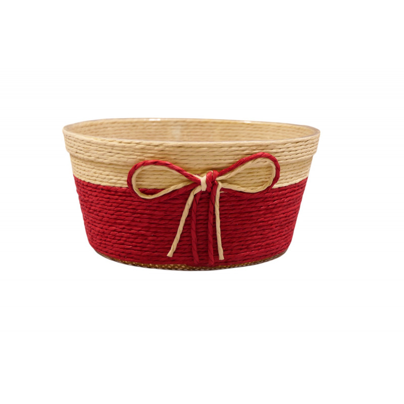 Paquet de 4 coupes en plastique + jute rouge - Grossiste fleuristes