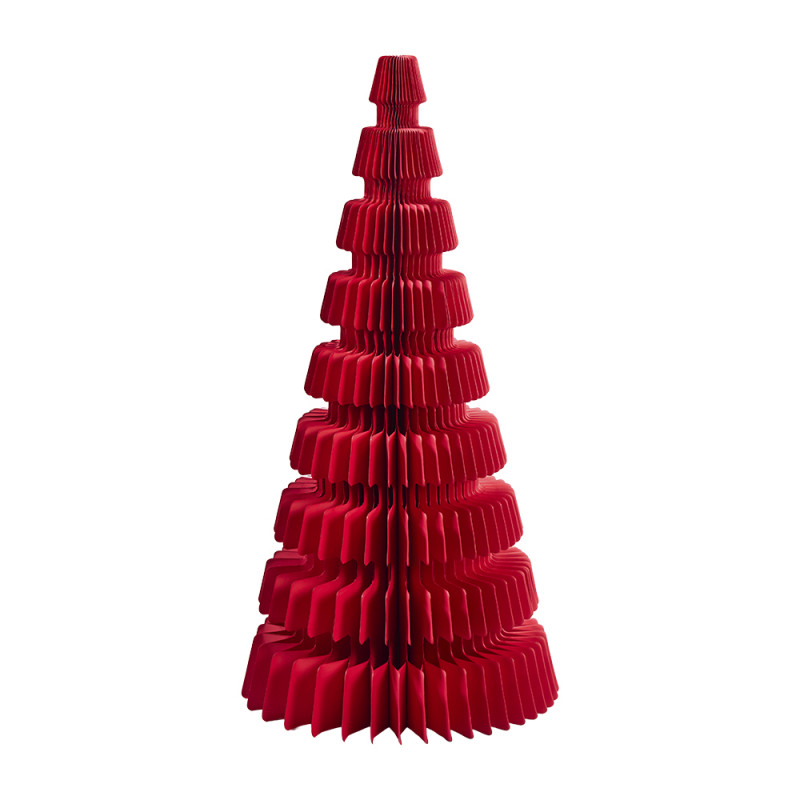 Sapin en papier rouge bordeaux - Grossiste en décoration de Noël